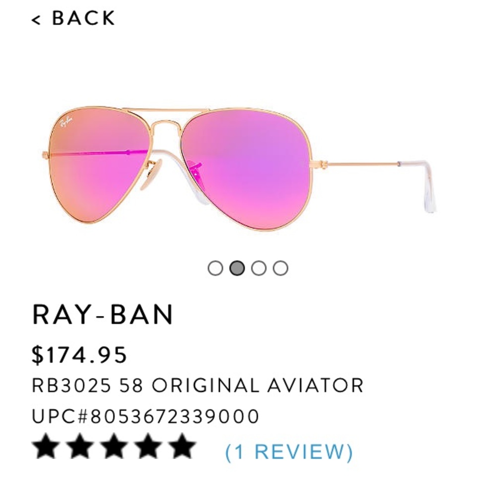Gold and pink large Ray Ban aviators - Picture 4 of 4